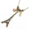 Antique Gold Tower Colorful Necklace (NLS253) Instock $11.00