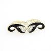 Gold Black Moustache Crystal Double Ring (RLS015) Instock $7.50