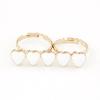 Gold White Heart Double Ring (RLS016) Instock $7.50